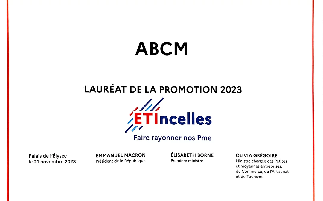 Diplôme ETIncelle de la promotion 2023 décerné au Groupe ABCM